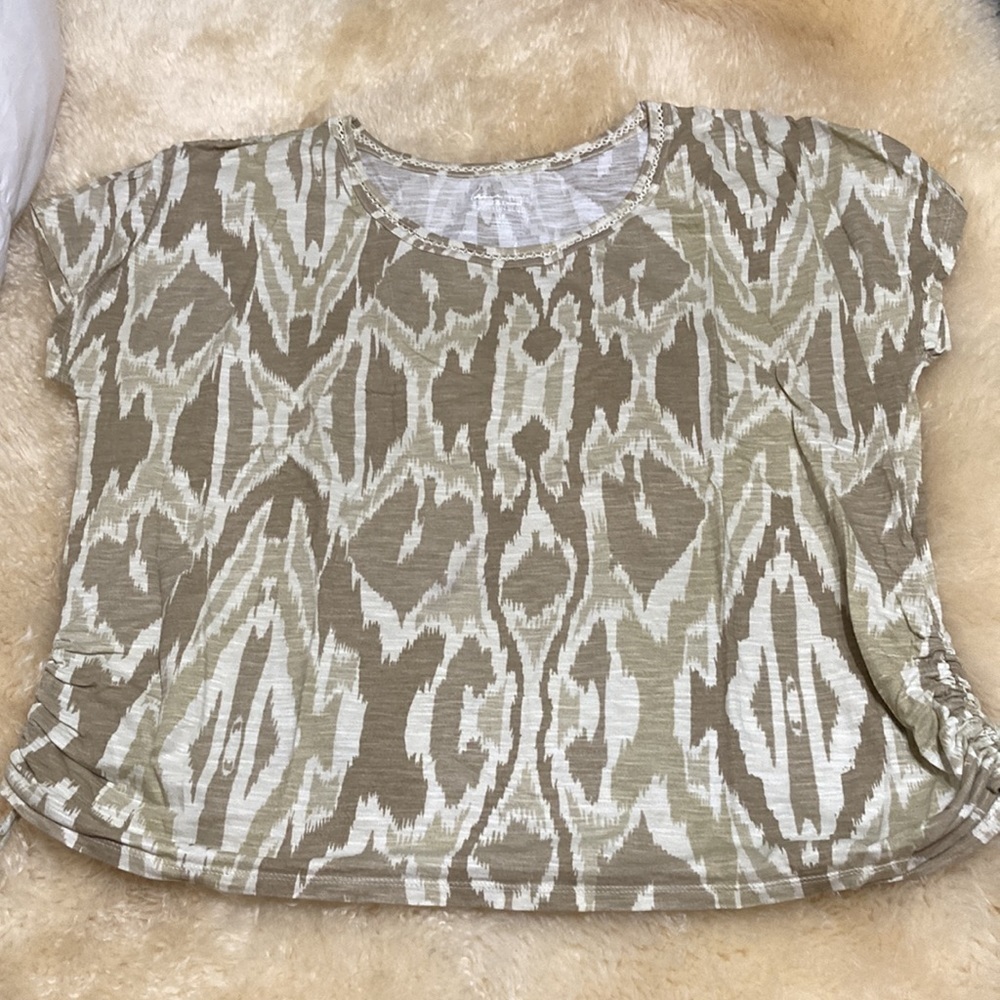 Lane Bryant cotton tee with side scrunch ties